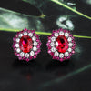 ZIRAVE Jewelry Imitation Para Green/Red Corundum Earrings