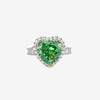 ZIRAVE Jewelry Heart-Shaped Faux Color Gem Halo Ring (Multi-Colors Available)