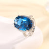 ZIRAVE Jewelry Faux Paraiba Green Jewelry Fashion Light Luxury Ring