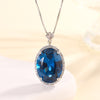 ZIRAVE Jewelry Oval Faux Pink Diamond Double Halo Necklace