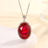 ZIRAVE Jewelry Oval Faux Pink Diamond Double Halo Necklace