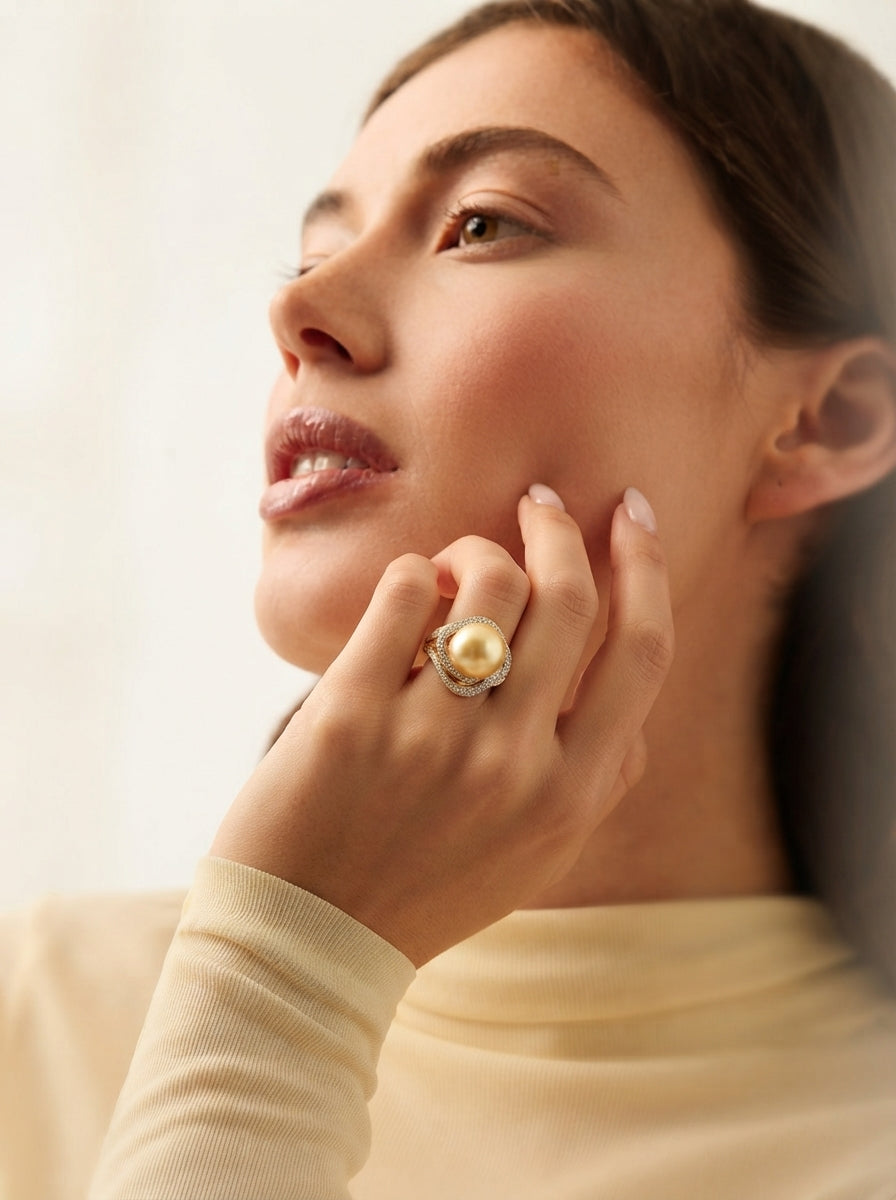 ZIRAVEJewelry Gold-Tone Simulated Pearl Ring