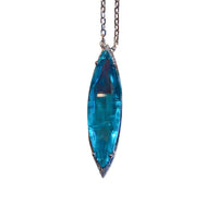 ZIRAVE Jewelry  Marquise-Cut Simulated Paraiba Gemstone Nicklace
