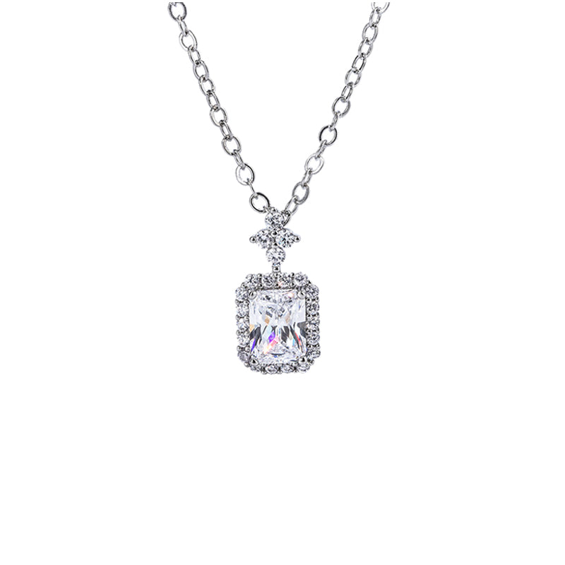 ZIRAVE Jewelry  Princess-Cut Simulated Diamond Minimalist Nicklace