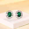 ZIRAVE jewelry copper bottom gold plating simulation emerald retro Earrings