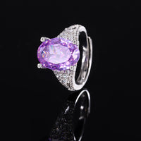 ZIRAVE Jewelry Simulated Pigeon Egg Colored Sapphire Ring