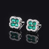ZIRAVE Jewelry Four-Leaf Clover Simulated Gemstone Stud Earrings