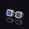 ZIRAVE Jewelry Four-Leaf Clover Simulated Gemstone Stud Earrings