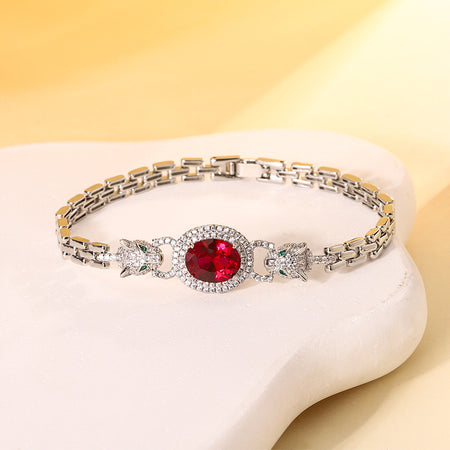 ZIRAVE jewelry retro simulation corundum leopard bracelet