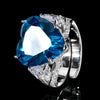 ZIRAVE Jewelry Heart-Shaped Gemstone Adjustable Ring (Multi-Color Options)