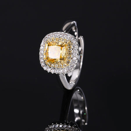 ZIRAVE Jewelry Simulation Yellow Diamond ring