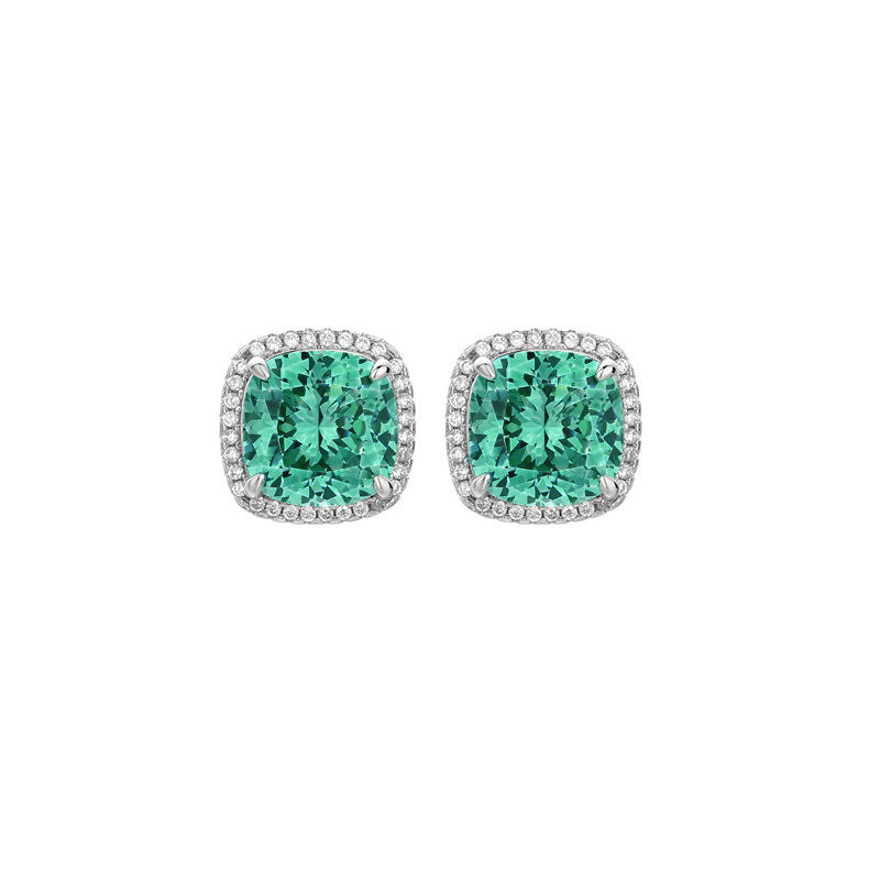 ZIRAVE Jewelry Faux Paraiba Green Fashion Pendant Earrings
