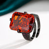 ZIRAVE Jewelry Parra Green Square Diamond Black Gold Set