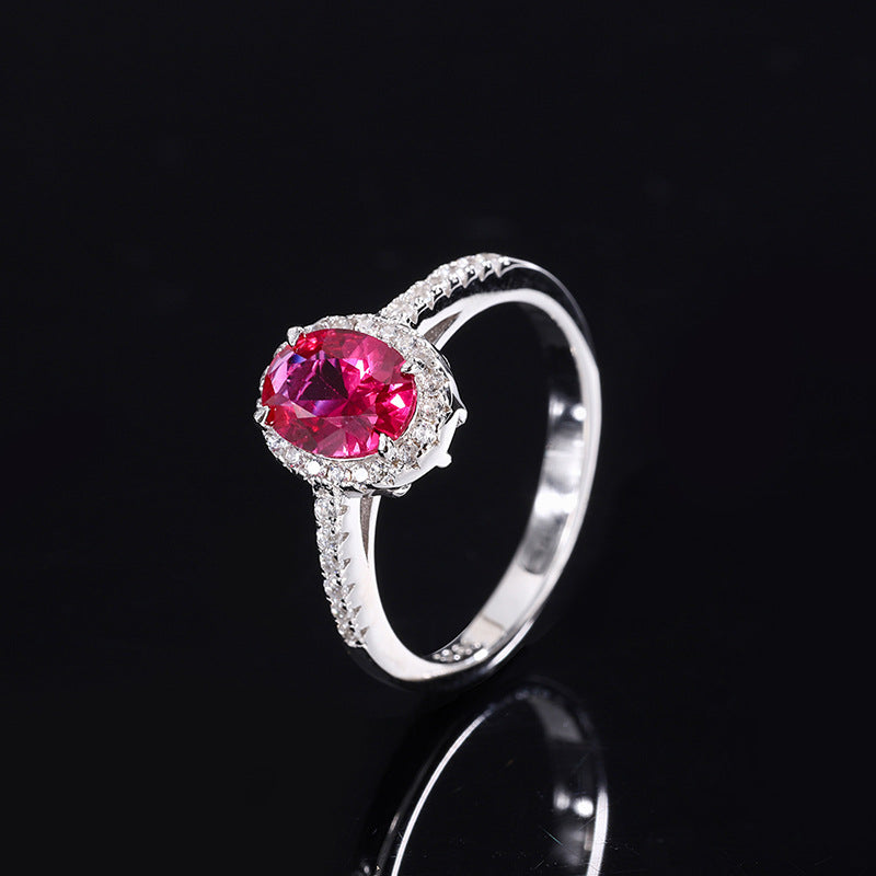 ZIRAVE Jewelry Vintage Colored Gemstone Oval Ring (4 Colors Available)