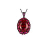 ZIRAVE Jewelry Imitation Ruby & Blue Spinel Light Luxury Necklace