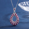 ZIRAVE Jewelry Simulation Pigeon Blood Red Sapphire Necklace