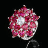 ZIRAVE Jewelry Vintage Simulated Ruby Flower Jewelry Set (Pendant + Ring + Earrings)