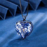 ZIRAVE Jewelry Titanic Heart of the Ocean Heart-Shaped Gemstone Necklace