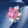ZIRAVE Jewelry Vintage Simulated Pink Diamond Cushion Jewelry Set