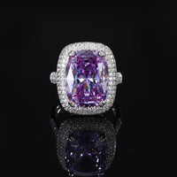 ZIRAVE Jewelry Radiant-Cut Faux Purple Diamond Pave Ring