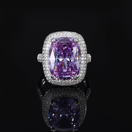 ZIRAVE Jewelry Radiant-Cut Faux Purple Diamond Pave Ring