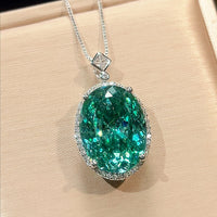ZIRAVE Jewelry Faux Paraiba Green Jewelry Fashion Light Luxury Set