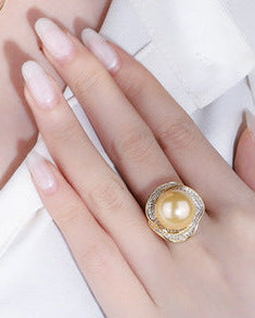 ZIRAVEJewelry Gold-Tone Simulated Pearl Jewelry Set (Necklace + Ring + Earrings)