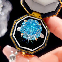 ZIRAVE Jewelry Title: Rose-Cut Colored Gemstone Two-Tone Ring (4 Colors Available)