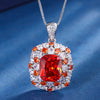 ZIRAVE jewelry simulation color treasure fat square color diamond set
