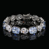 ZIRAVE Jewelry Cushion-Cut Gemstone Alternating Tennis Bracelet (Multi-Color Options)