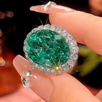 ZIRAVE Jewelry Simulation Pala Green Ring in White Gold