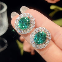 ZIRAVE JewelryVintage Simulated Paraiba Floral Halo Earrings