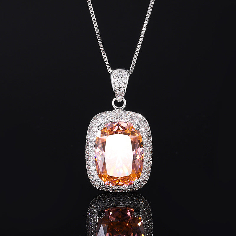 ZIRAVE Jewelry Vintage Simulated Morganite Cushion Halo Jewelry Set
