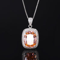 ZIRAVE Jewelry Vintage Simulated Morganite Cushion Halo Nicklace