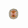 ZIRAVE Jewelry Two Tone Wrapped Pink Orange Sapphire Simulant Jewelry Set