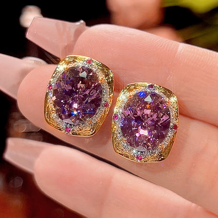 ZIRAVE Jewelry Imitation Dried Rose Jewelry Light Luxury High-End Earrings