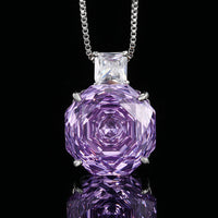 ZIRAVE Jewelry Rose-Cut Faux Purple Diamond Necklace