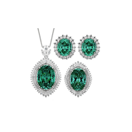 ZIRAVE Jewelry Simulation Para Green Vintage Jewelry Set