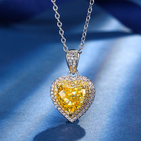 ZIRAVE jewelry Heart Shaped Simulated Yellow Sapphire 3-Piece Jewelry Set