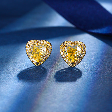 ZIRAVE jewelry Heart Shaped Simulated Yellow Sapphire 3-Piece Jewelry Set