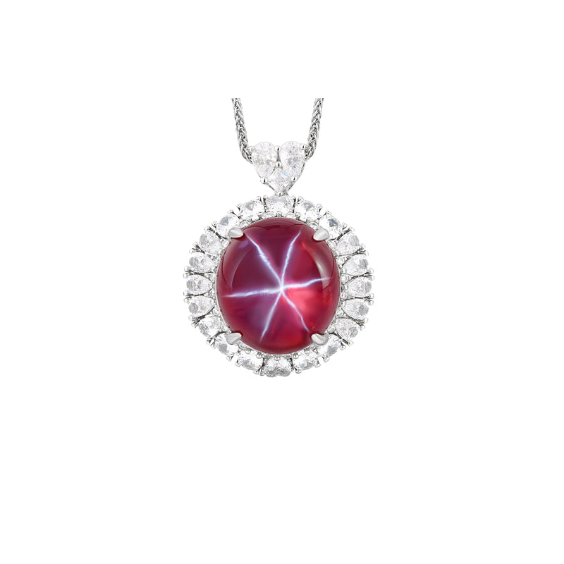ZIRAVE Jewelry Cushion-Cut Faux Pink Diamond Two-Stone Necklace