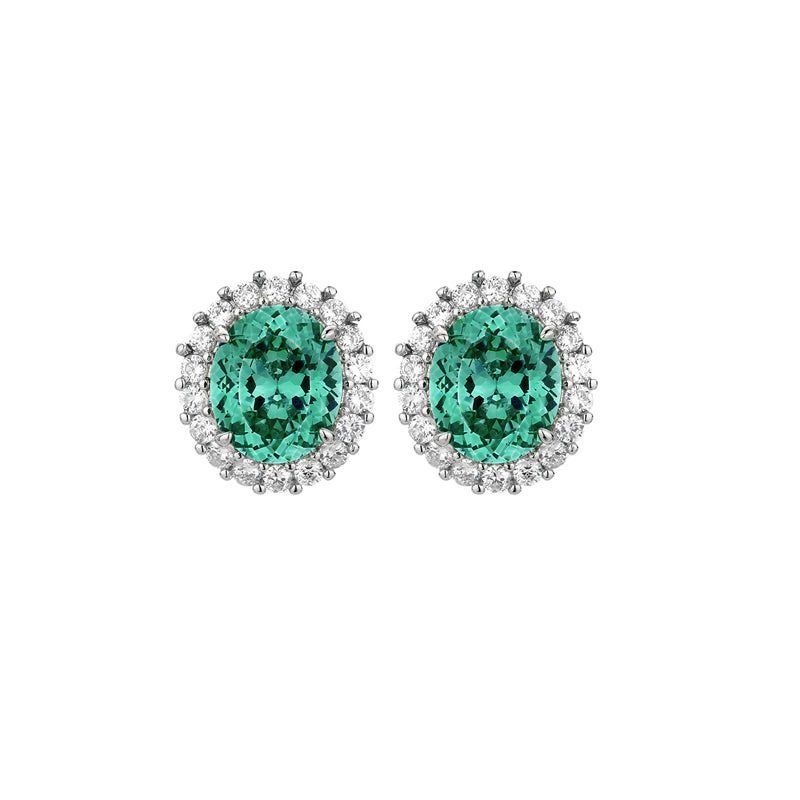 ZIRAVE Jewelry Faux Paraiba Green Jewelry Fashion Light Luxury Earrings