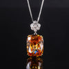 ZIRAVE Jewelry Two-Tone Gold Cushion-Cut Gemstone Pendant Necklace (Multi-Color Options)