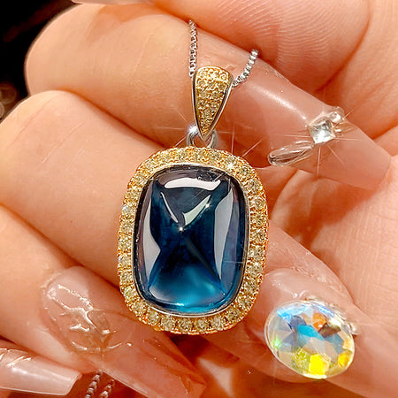 ZIRAVE Jewelry Imitation Blue Spinel Sugarloaf Vintage Jewelry Set