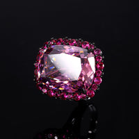 ZIRAVE Jewelry Radiant-Cut Faux Pink Diamond Dark Style Ring