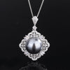 ZIRAVE Jewelry Grey Pearl Jewelry Set (Necklace + Earrings)
