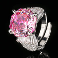 ZIRAVE Cushion-Cut Pink Simulated Gemstone Statement Ring