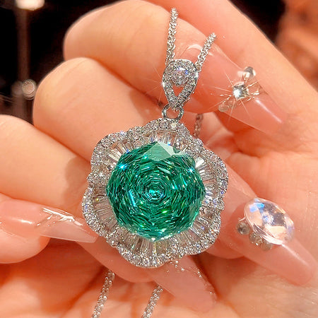 ZIRAVE Jewelry Rose Cut Paraiba Green Gemstone Jewelry Set (Copy) (Copy)