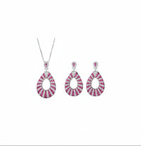ZIRAVE Jewelry Simulation Pigeon Blood Red Sapphire Jewelry Set