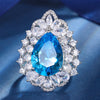 ZIRAVE Jewelry Teardrop Faux Gem Halo Jewelry Set
